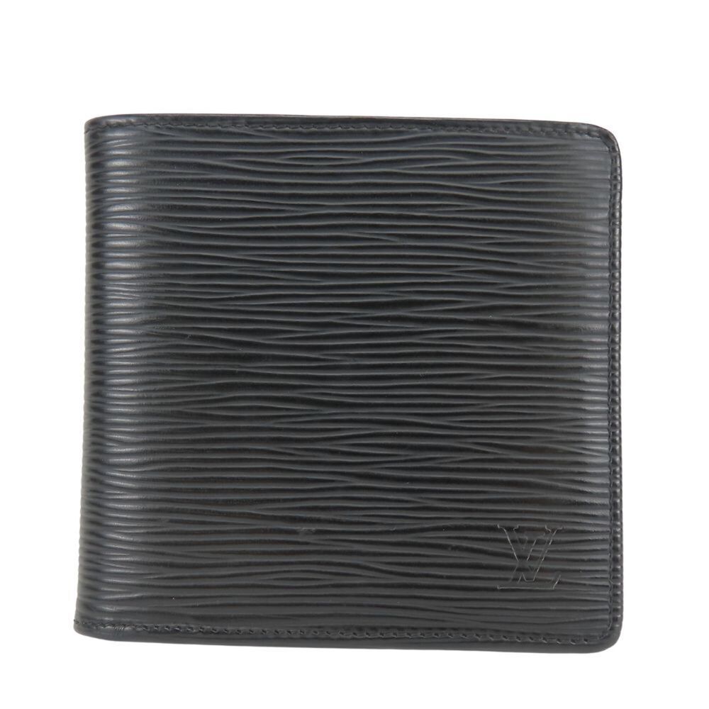 Louis Vuitton Bi-fold Wallet Portefeuille Marco M63652 Epi Leather Noir Compa...